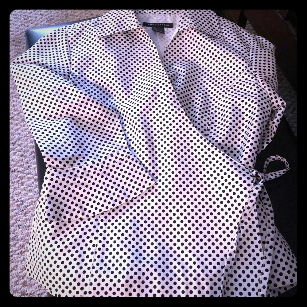 Anne Carson polka dot shirt